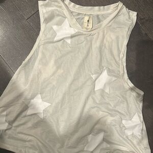 White Spiritual Gangster tank with stars size XS